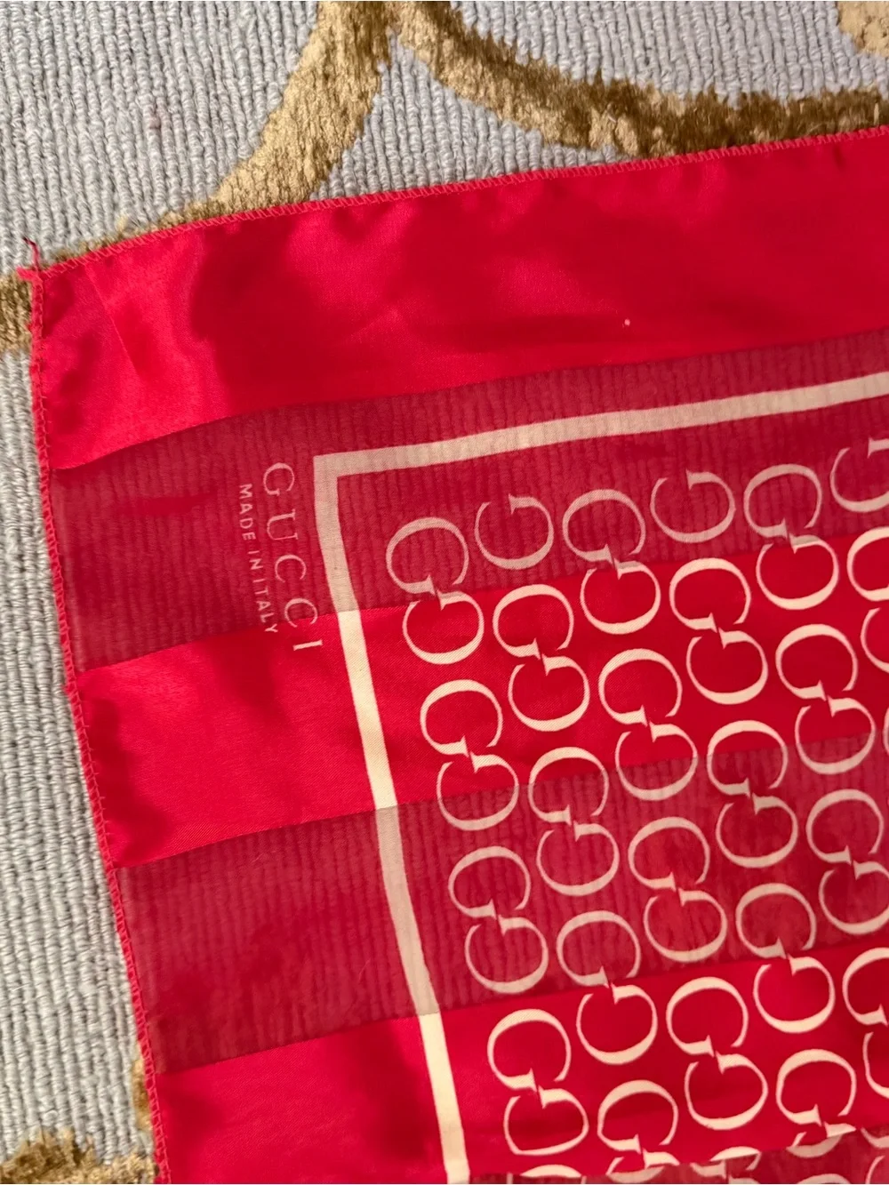 Red GUCCI silk Silk Scarf - Luxury Home Accent